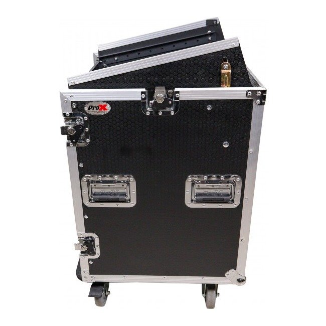 ProX T-14MRSS MK2 14U Vertical Rack Mount Flight Case with 10U Top for Mixer Combo Amp Rack with Caster Wheels - view 3