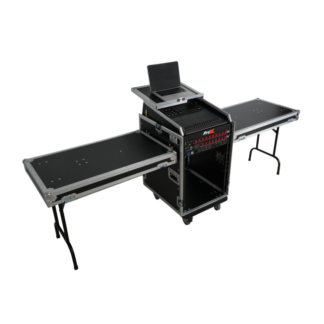 ProX T-16MRSS13ULT Universal 19 Rack-mount Mixer with 13U Top and 16U Front with 2 Side Work Tables - view 2