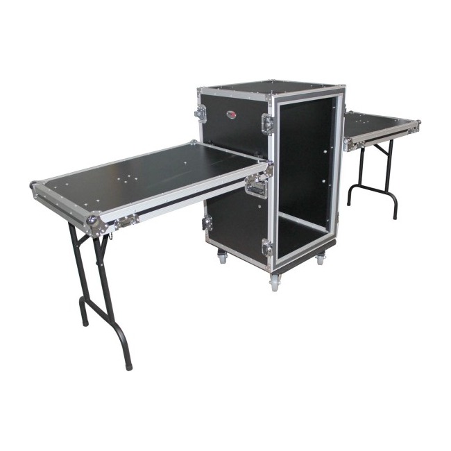 PRO X T-18RSPWDT 18U Vertical Shockproof Rack Case 20 In Deep W-Side Tables and Casters