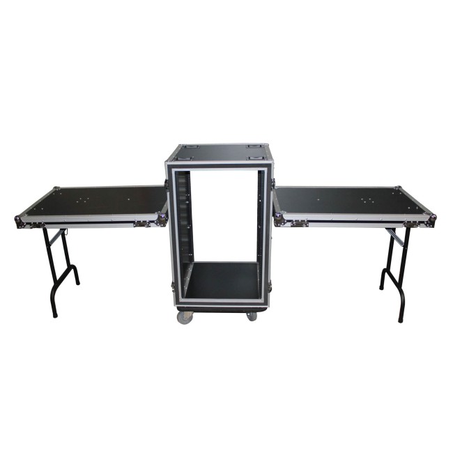 ProX T-18RSPWDT 18U Vertical Shockproof Rack Case 20 In Deep W-Side Tables and Casters - view 2