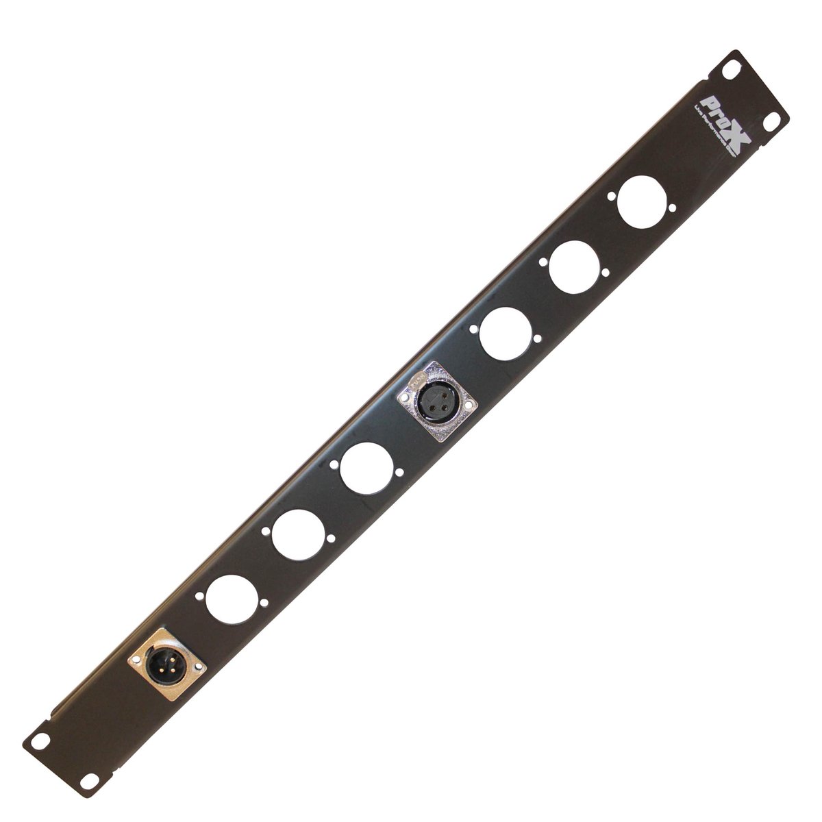 ProX T-1U8XLR 1U Rack Panel Punched for 8 XLR, Speaker twist connector or power Connection Compatible Connectors - view 2
