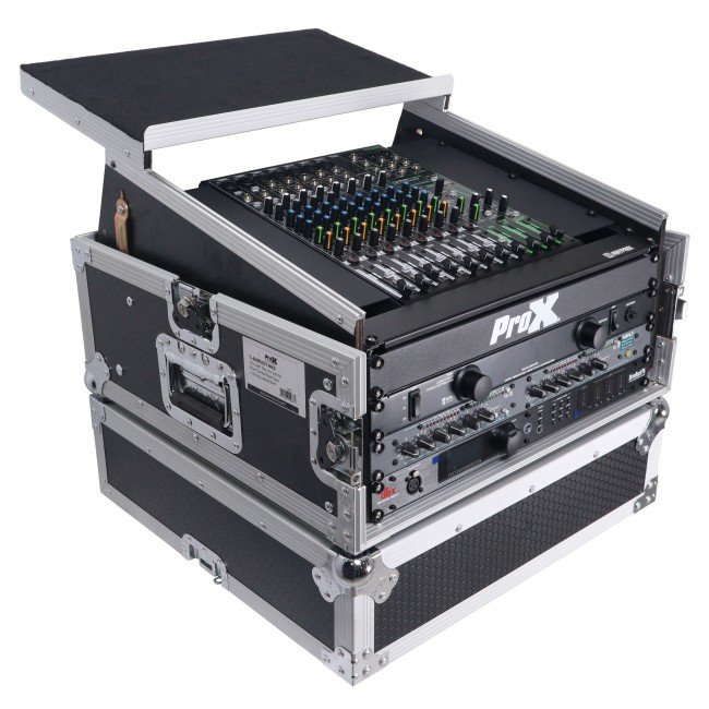 ProX T-4MRLT MK2 4U Vertical Rack Mount Flight Case with 10U Top for Mixer Combo Amp Rack with Laptop Shelf - view 4