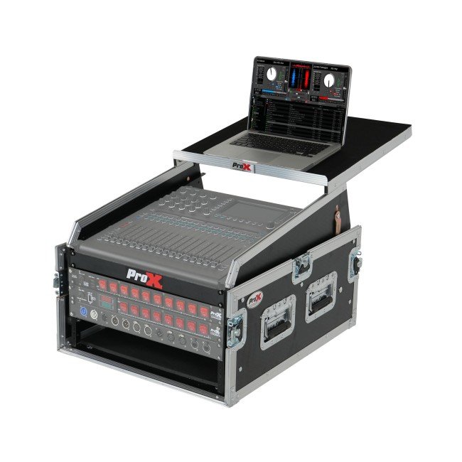 PRO X T-6MRSS13ULT MK2 13U Top Mixer 6U Front Rack Combo Flight Case with Removable Sliding Laptop Shelf