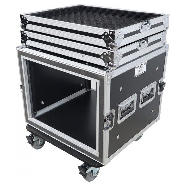 PRO X T-8RSP ATA Style 8U Shockproof Rack Mount Flight Case 20 inch Depth with Caster Wheels