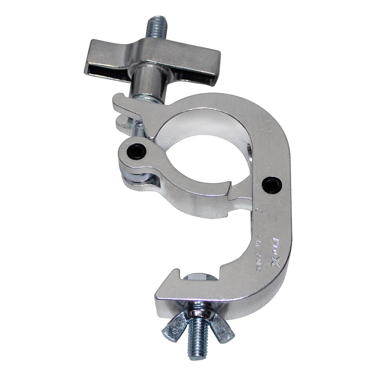 PRO X T-C5H Aluminum Pro Slim Hook Style M10 Clamp with Big Wing Knob for 2" Truss Tube Capacity 330 Lbs.