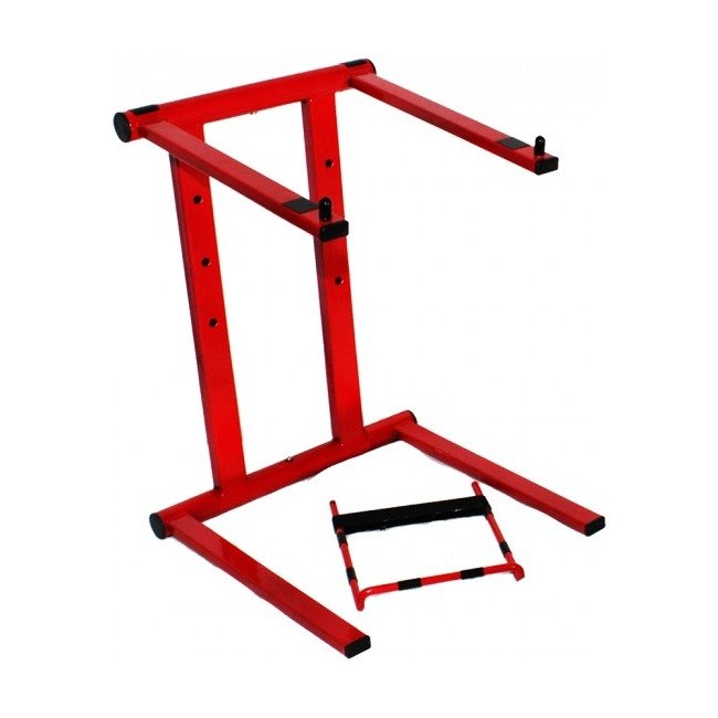 PRO X T-LPS600RED XO DJ Foldable Laptop Stand with Adjustable Shelf & Carrying Bag - RED
