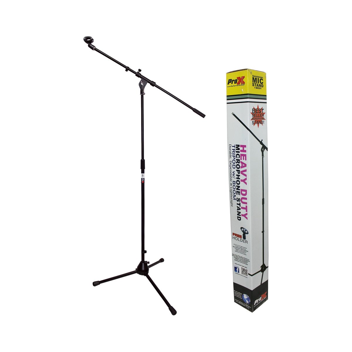 PRO X T-MIC01 Tripod Microphone Stand with Boom