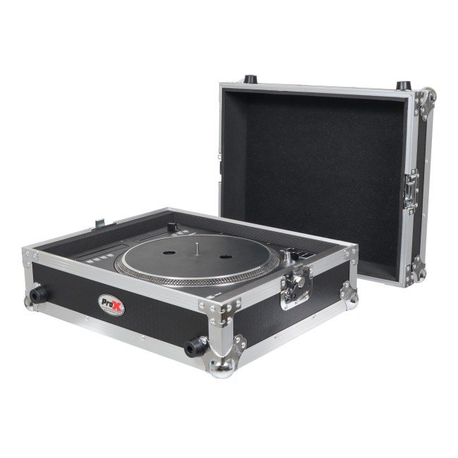 PRO X T-TT - Black On Black Flight Case for Turntable - Universal W-Foam Kit