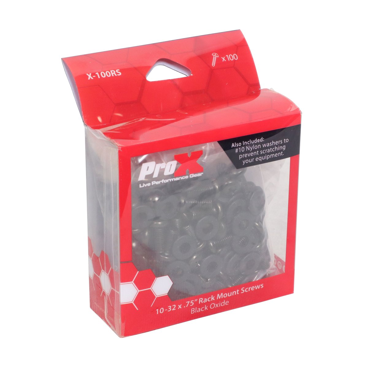 ProX X-100RS Rack Screws W-Black Nylon Washers Pack of 100 - view 2