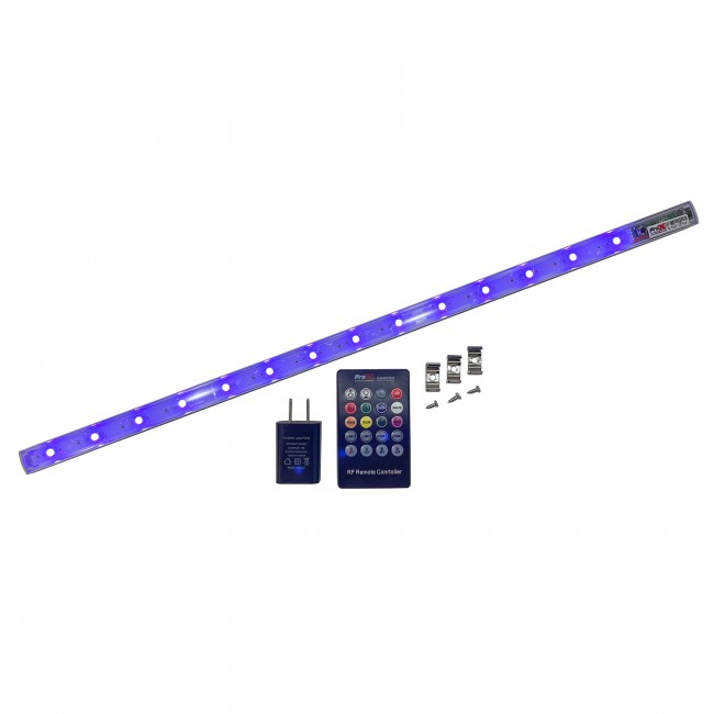 PRO X X-GLOLITE20 GLOLITE 20" RGB LED Accent Lighting Fixture Aluminum Body RF Remote Controlled USB Powered