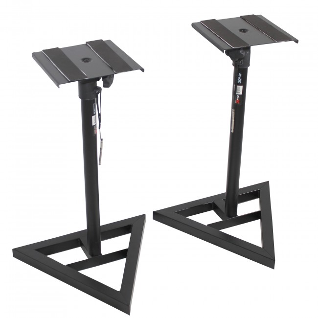 ProX X-MS12 Pair of Studio Monitor Stands Speaker Platform Telescoping Height Adjustment W-Rubberized Platform and Wide Base - view 3