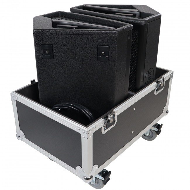 ProX X-RCFNX12-SMAX2W Stage Monitor Flight Case For 2 RCF NX 12-SMA W/4" Wheels product image