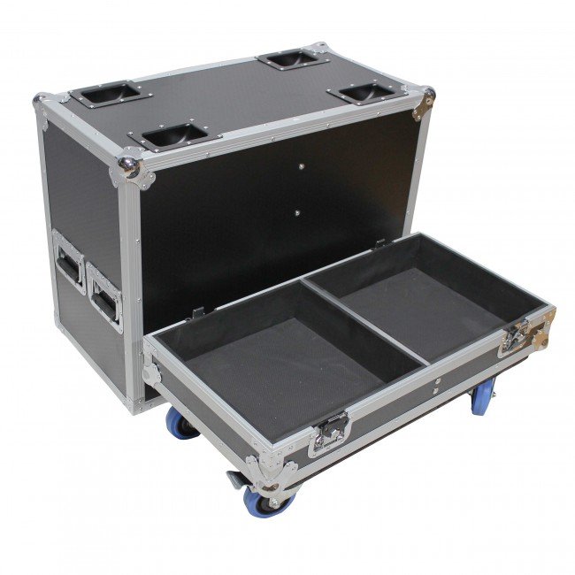 ProX X-RCFNX15-SMAX2W Stage Monitor Flight Case for 2 RCF NX 15-SMA W-4 Inch Casters product image