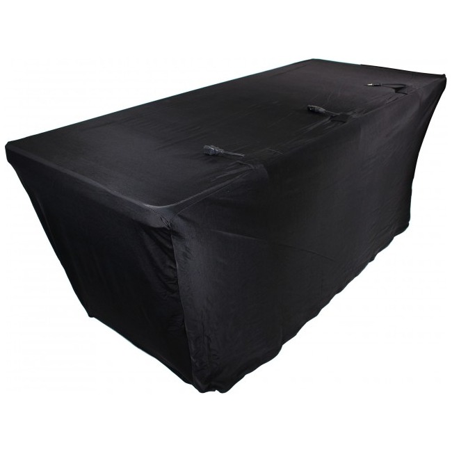 ProX X-ST6BL 6 Ft. Open Back Spandex Table Cover Scrim - Black - view 3