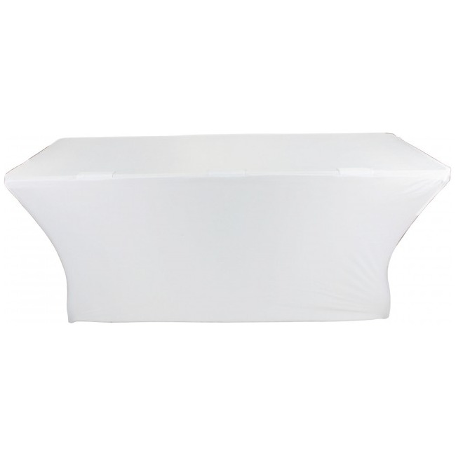 ProX X-ST6W 6 ft Open Back Spandex Table Cover, White