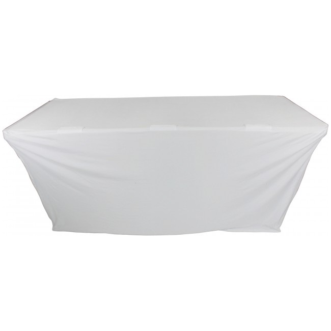 ProX X-ST6W 6 Ft. Open Back Spandex Table Cover Scrim - White - view 2