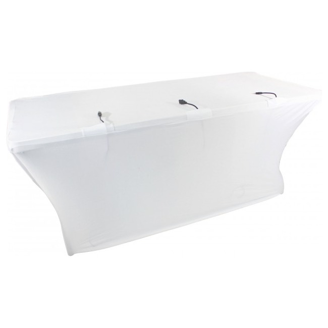 ProX X-ST6W 6 Ft. Open Back Spandex Table Cover Scrim - White - view 3