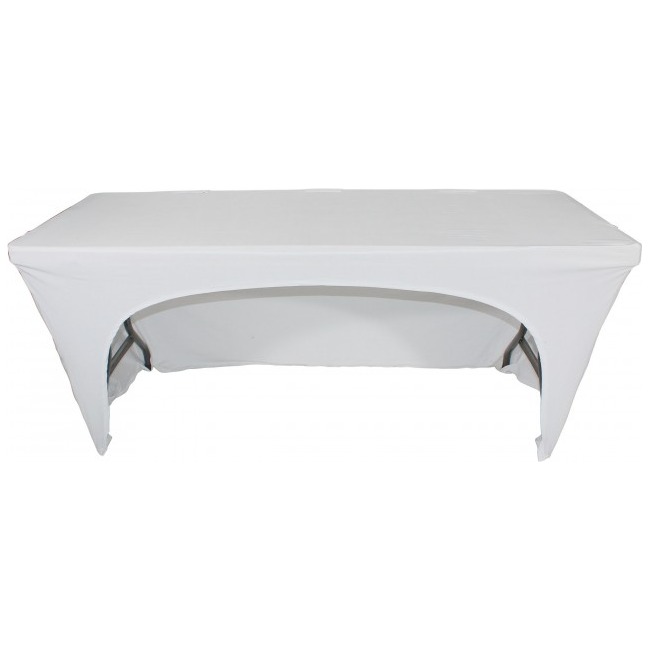 ProX X-ST6W 6 Ft. Open Back Spandex Table Cover Scrim - White - view 4