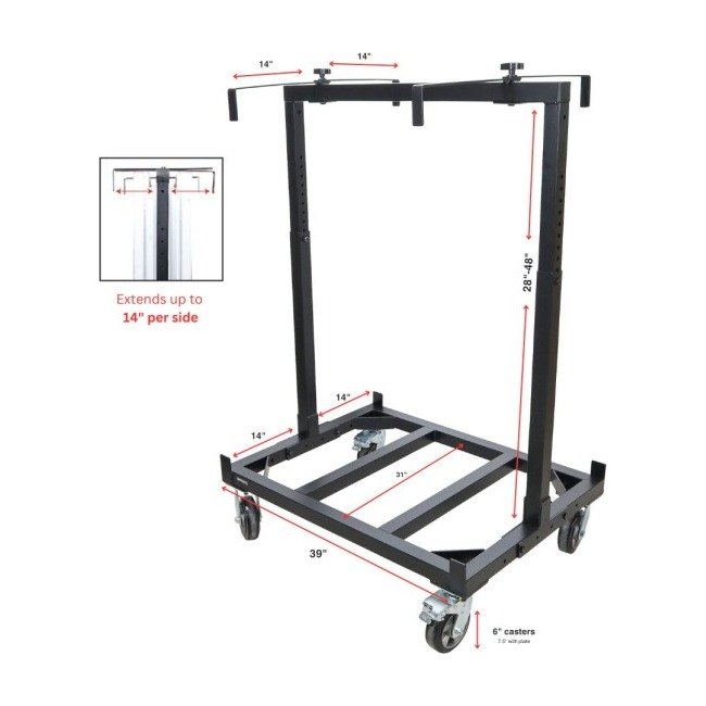 ProX X-STGX6 Rolling Stage Dolly Cart for 4x4 and 4x8 Ft. Stage Platforms - view 2