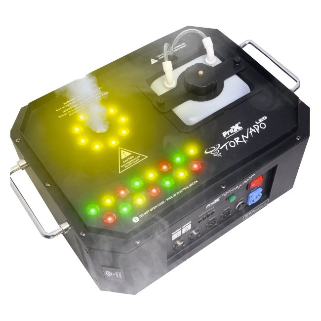 PRO X X-TORNADO LED Professional Stage Portable Fog Machine Vertical Spray DJ Effects DMX RGBA LED Lighting System.