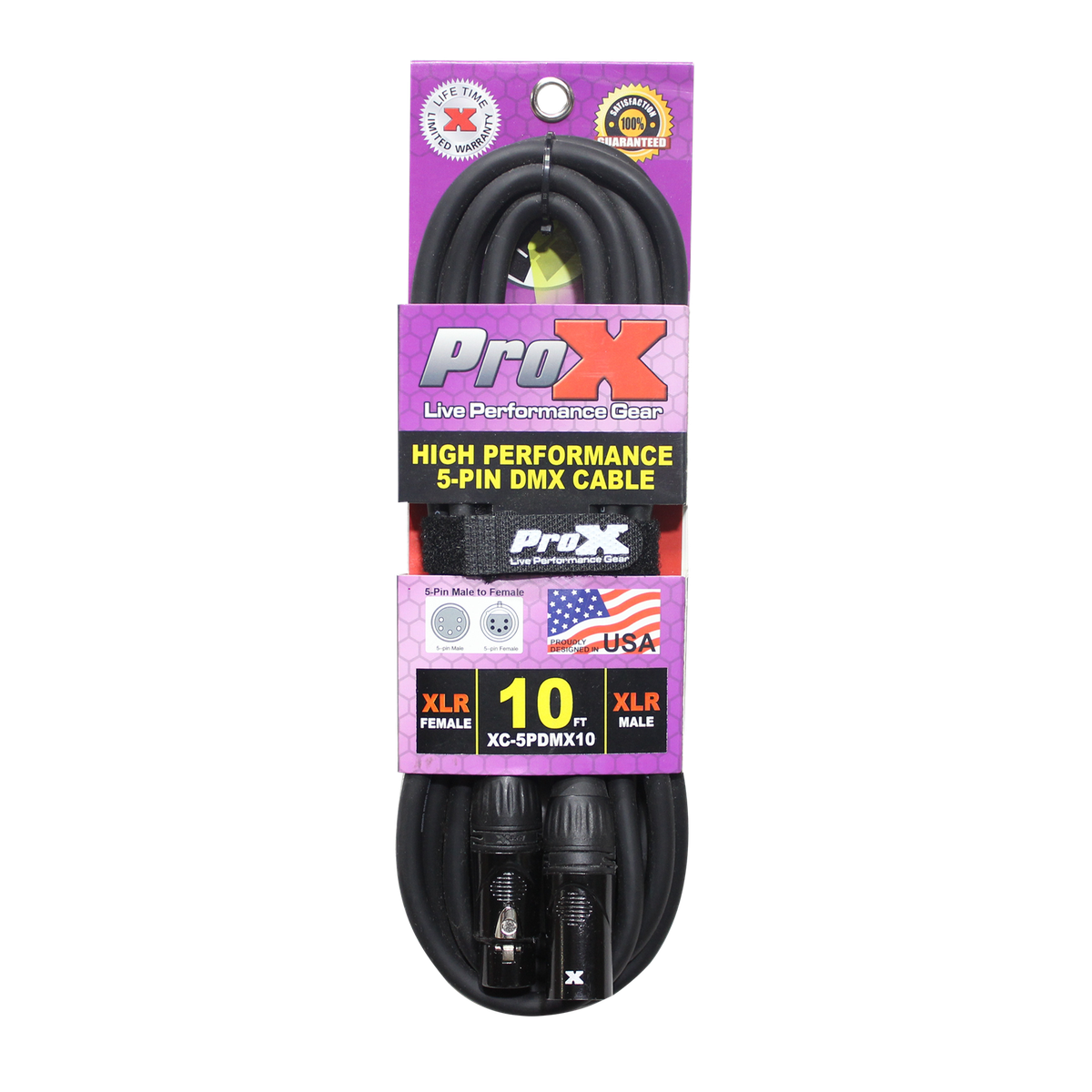 ProX XC-5PDMX10 10 Ft. DMX XLR5-M to XLR5-F High Performance 5-PIN Data Cable - view 3
