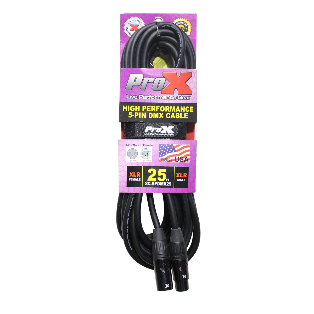 ProX XC-5PDMX25 25 Ft. DMX XLR5-M to XLR5-F High Performance 5-PIN Data Cable - view 3