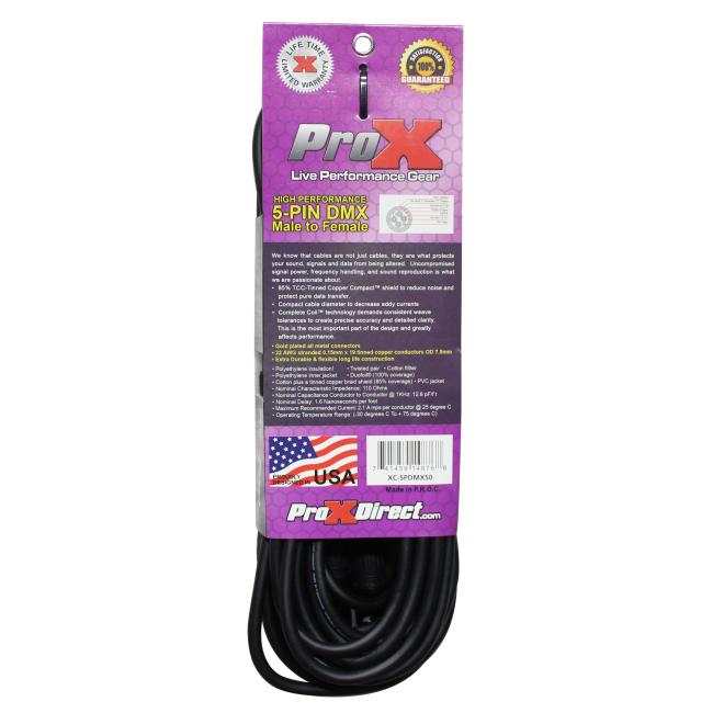 ProX 50 Ft - 100 Ft DMX XLR5-M to XLR5-F High Performance 5-PIN Data Cable - view 4