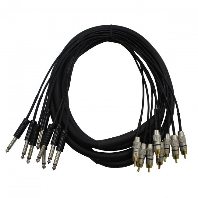 ProX XC-8PR10 10 Ft. Unbalanced 8-Ch 1/4" TS to RCA Male Snake - view 2