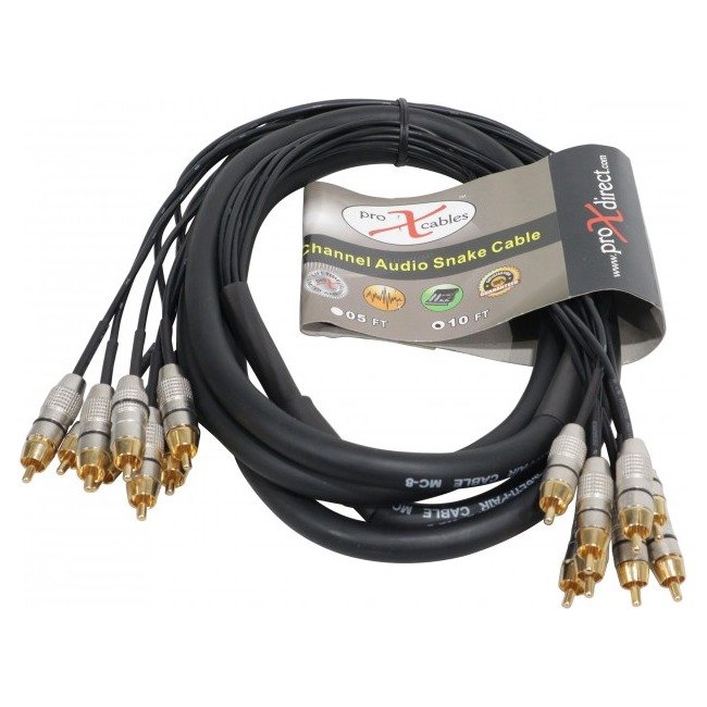ProX XC-8RCA10 10' FT Premium 8 Channel Snake 8x RCA Male to 8x RCA Male Cable - view 3
