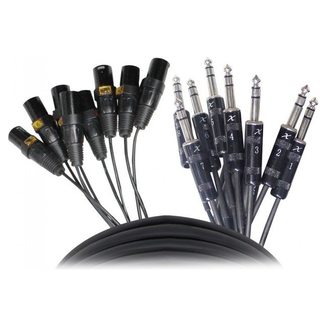 PRO X XC-8SXF10 10' Ft High Performance 8-Channel Snake Cable XLR-F to 1/4" TRS Balanced Audio Cable