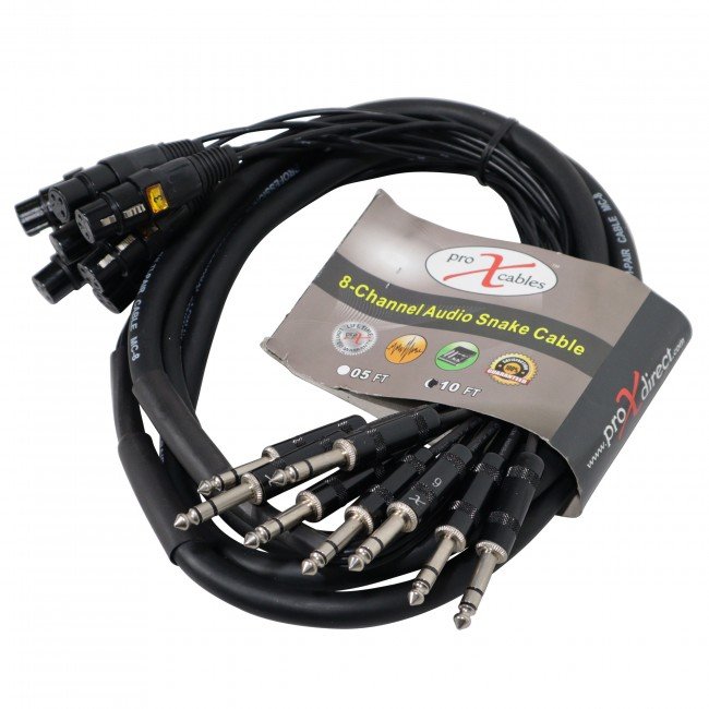 ProX XC-8SXF10 10' Ft High Performance 8-Channel Snake Cable XLR-F to 1/4" TRS Balanced Audio Cable - view 3