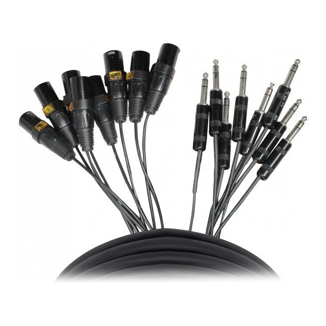 PRO X XC-8SXM10 10' Ft High-Performance 8-Channel Snake Cable XLR-M TO 1/4" TRS Balanced Audio Cable