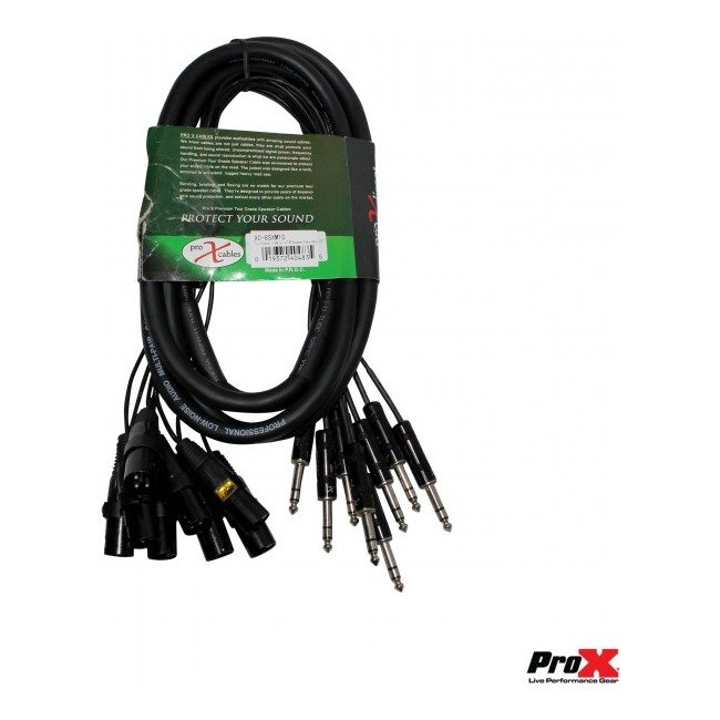 ProX XC-8SXM10 10' Ft High-Performance 8-Channel Snake Cable XLR-M TO 1/4" TRS Balanced Audio Cable - view 4
