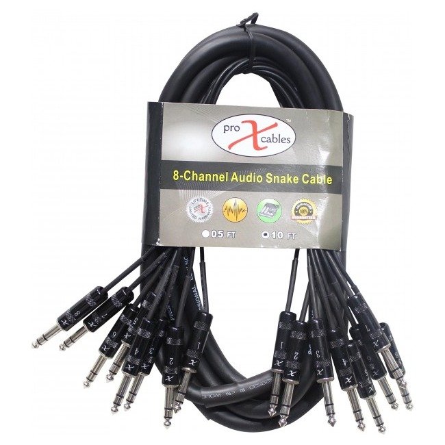 ProX XC-8TRS10 10 Ft. 8-Channel TRS-M to TRS-M Balanced Snake Cable - view 2