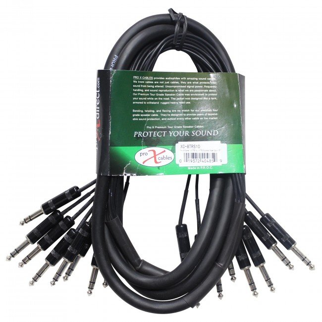ProX XC-8TRS10 10 Ft. 8-Channel TRS-M to TRS-M Balanced Snake Cable - view 3