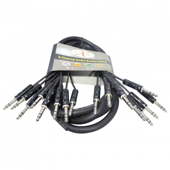 ProX XC-8TRS10 10 Ft. 8-Channel TRS-M to TRS-M Balanced Snake Cable - view 4