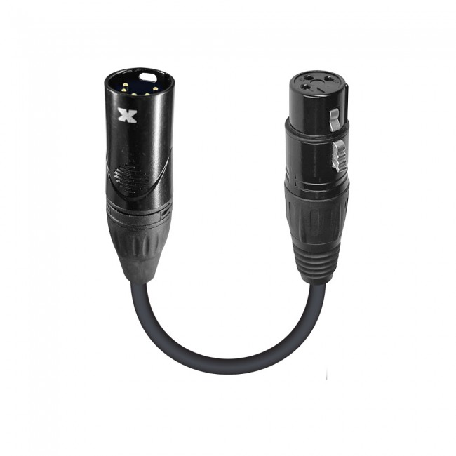 PRO X XC-DMX5M3F 6" DMX Male 5-Pin to DMX Female 3-Pin Coupler Patch Cable