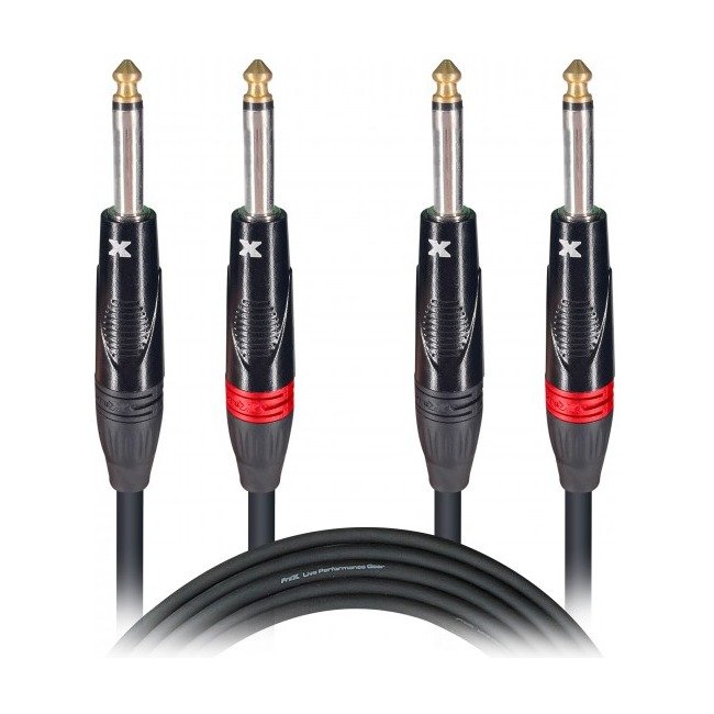 PRO X XC-DP10 10 Ft. High Performance 1/4" TS Male to Dual 1/4" TS Male Unbalanced Audio Cable