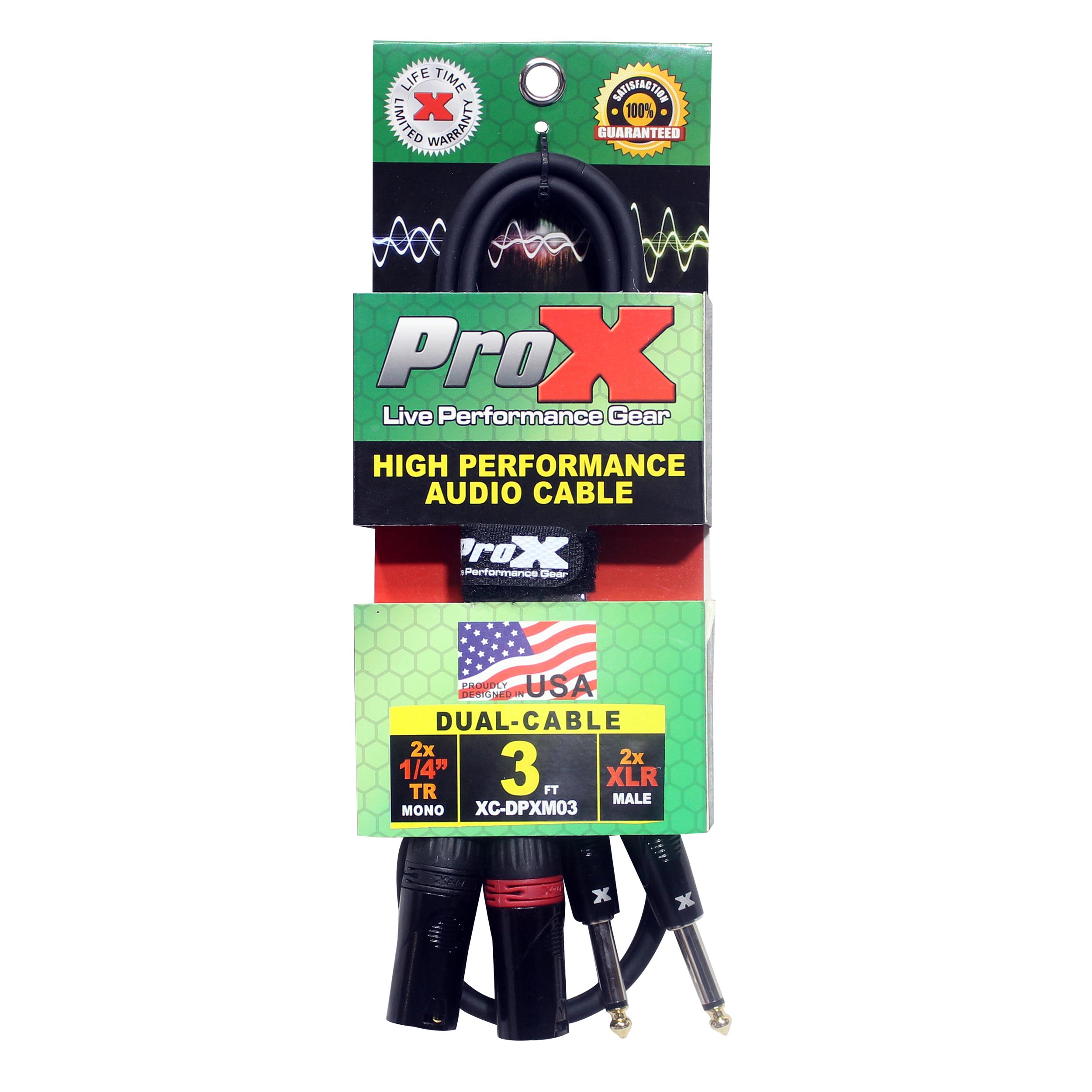 ProX XC-DPXM03 3 Ft. High Performance 1/4" TS Male to Dual XLR Male Unbalanced Audio Cable - view 3