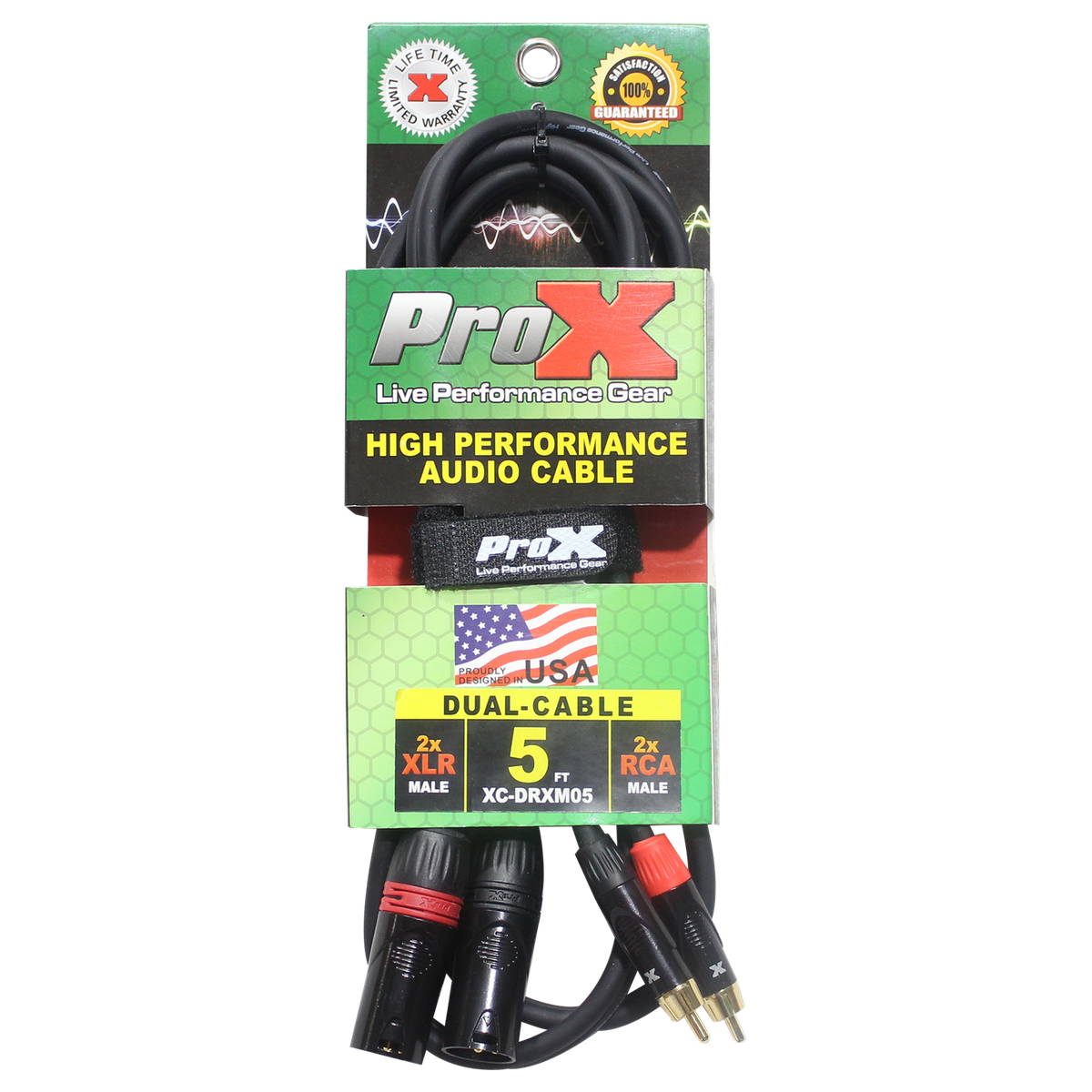 ProX XC-DRXM05 5 Ft. Unbalanced Dual RCA-M to Dual XLR3-M High Performance Audio Cable - view 3