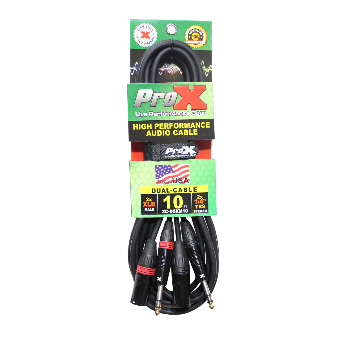 ProX XC-DSXM10 10 Ft. Balanced Dual 1/4" TRS-M to Dual XLR3-M High Performance Audio Cable - view 3