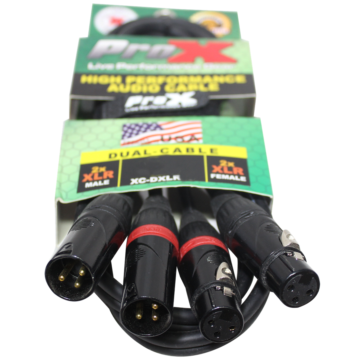 ProX XC-DXLR03 3' Ft High Performance Dual XLR-M to Dual XLR-F Audio Cable - view 2