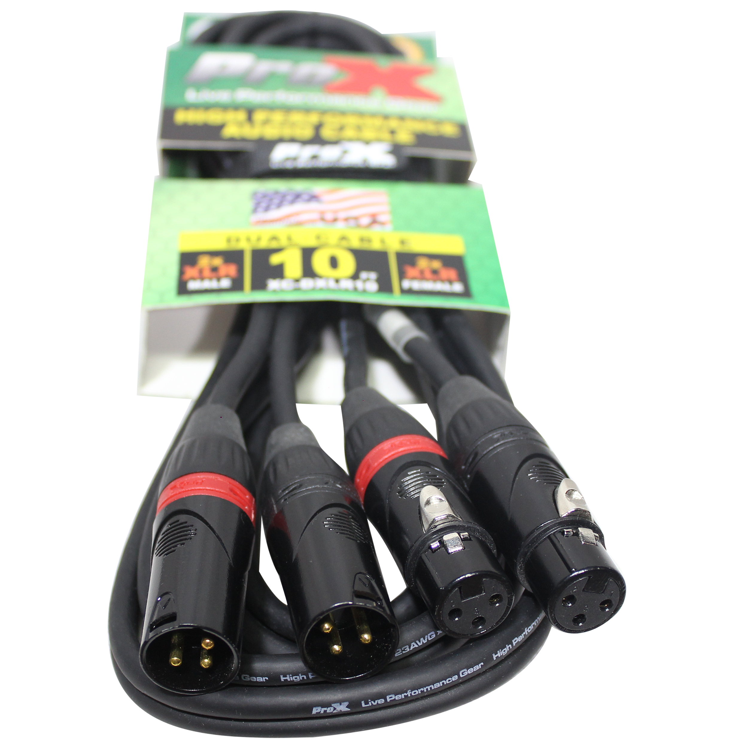 ProX 10 Ft. Balanced Dual XLR M to Dual XLR F High Performance Audio Cable - view 2