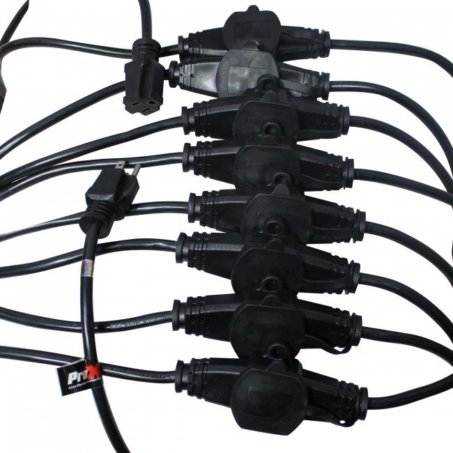 ProX XC-MEP14-529MK2 52' Ft. Male NEMA 120VAC to 9-Outet Female Edison 14/3AWG Power Extension Cable - view 3