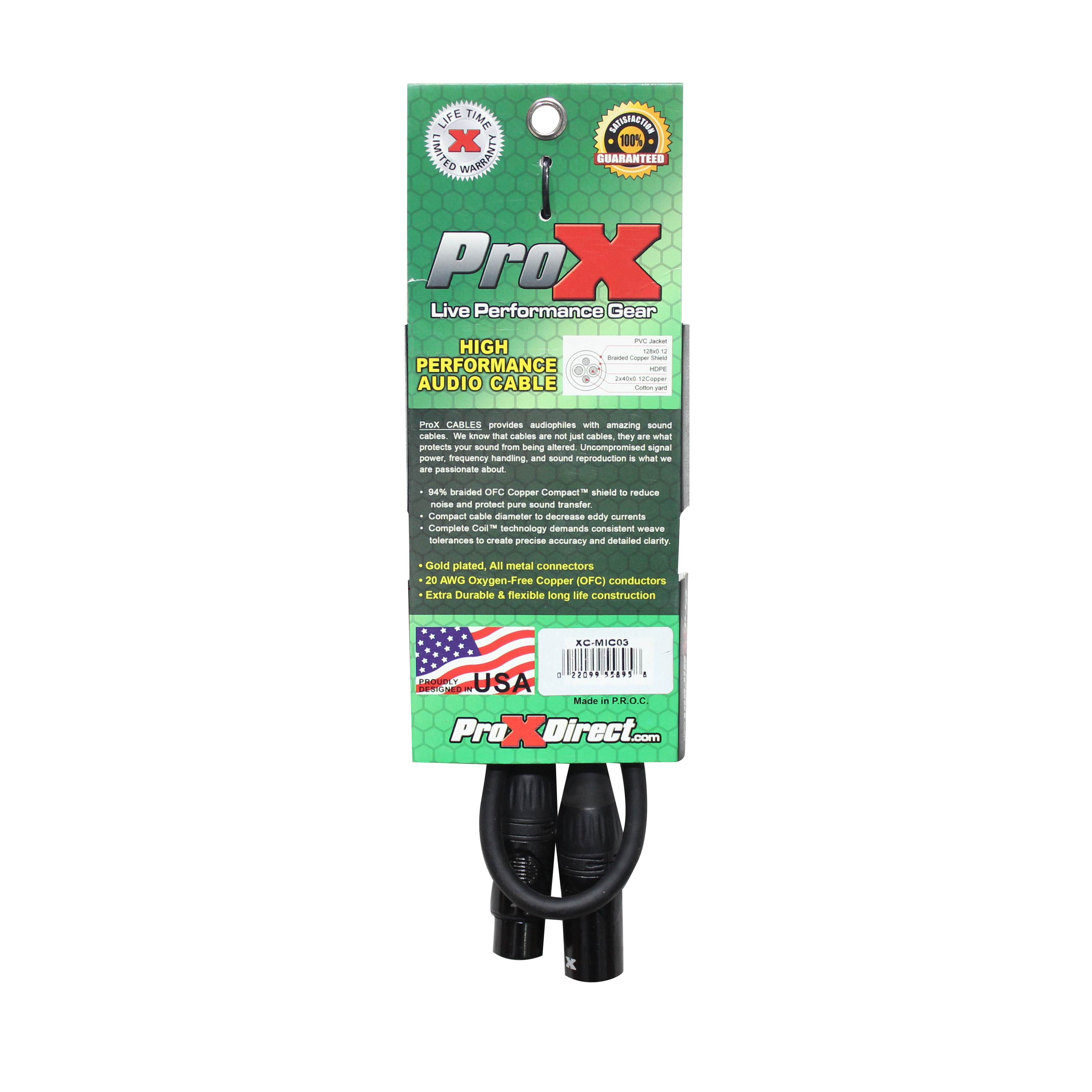 ProX 3 Ft. - 50 Ft. Balanced XLR3 F to XLR3 M High Performance Microphone Cable - view 3