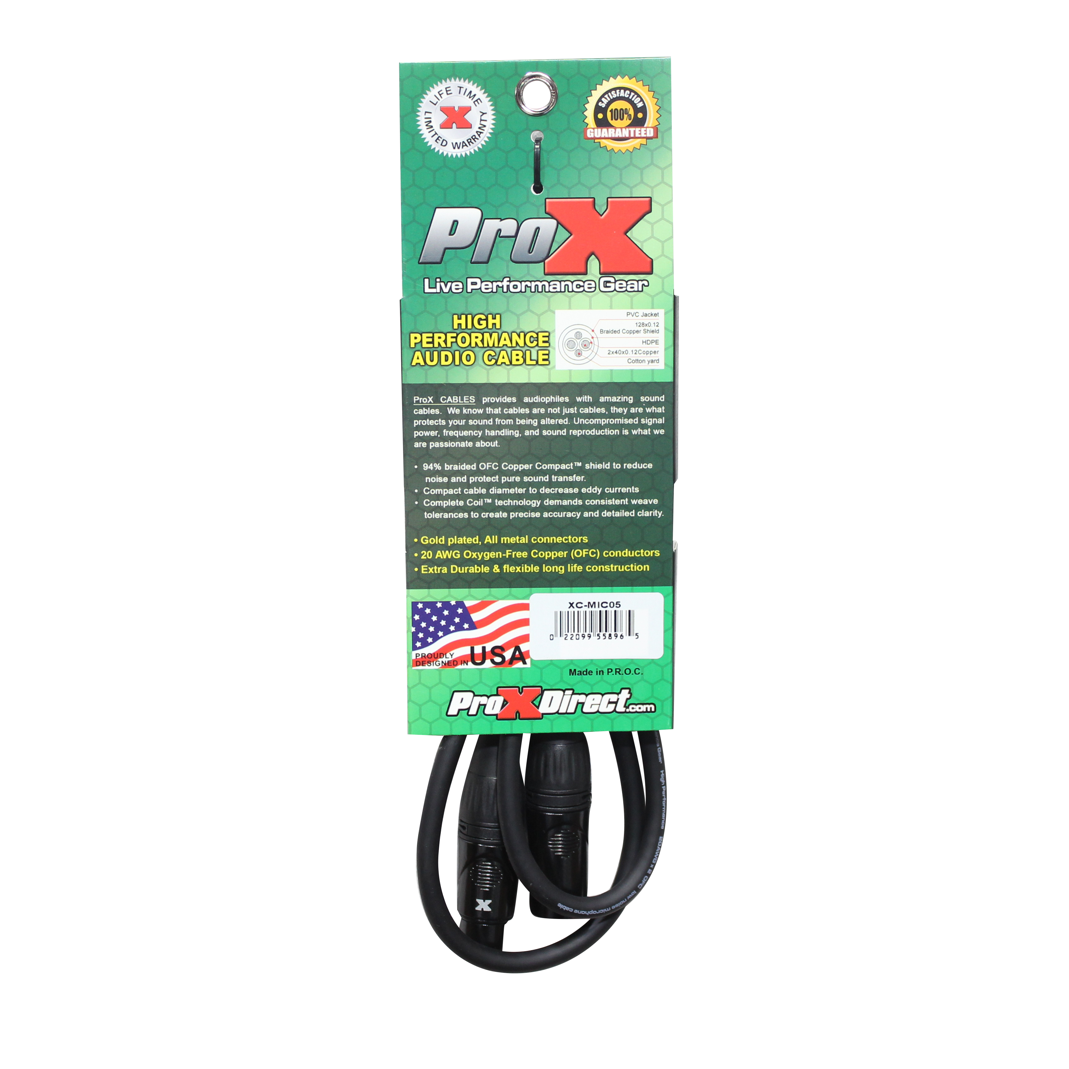ProX 5 Ft. - 25 Ft. Balanced XLR F to XLR M High Performance Microphone Cable - view 3