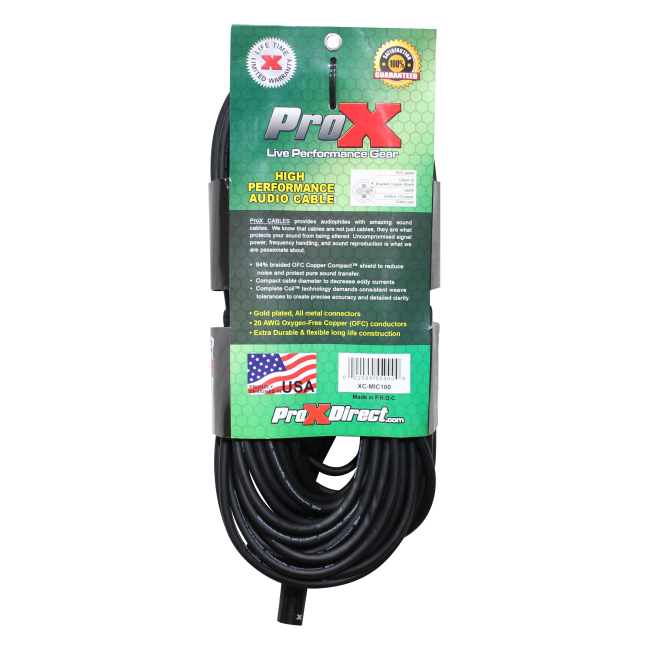 ProX XC-MIC100 100 Ft. Balanced XLR-F to XLR-M High Performance Microphone Cable - view 3