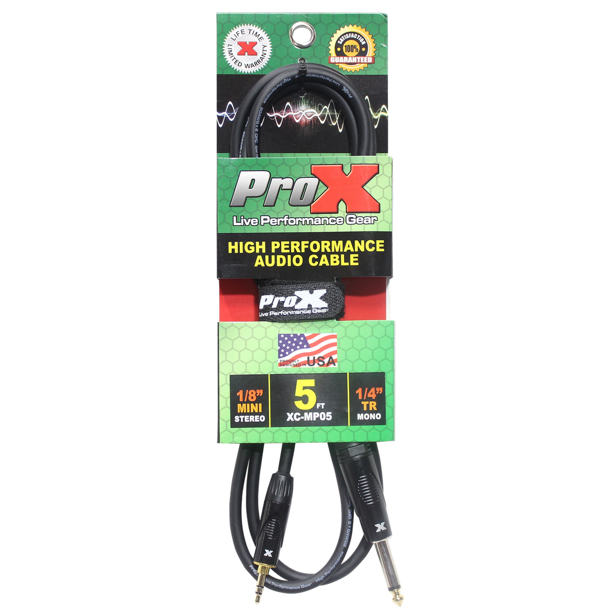 ProX XC-MP05 5 Ft. Unbalanced TRS-M Mini 1/8" to TS-M High Performance Audio Cable - view 2