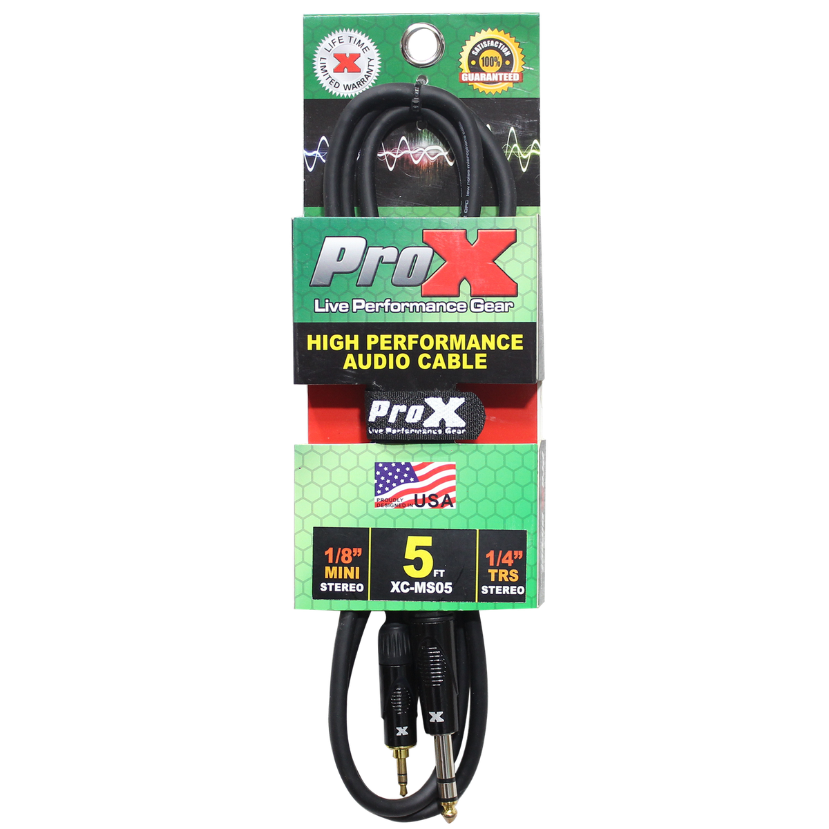 ProX XC-MS05 5 Ft. Balanced TRS-M Mini 1/8" to TRS-M High Performance Audio Cable - view 2
