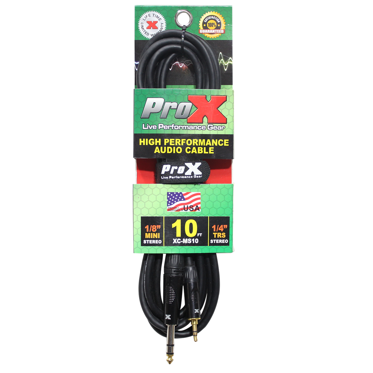 ProX XC-MS10 10 Ft. Balanced TRS-M Mini 1/8" to TRS-M High Performance Audio Cable - view 2